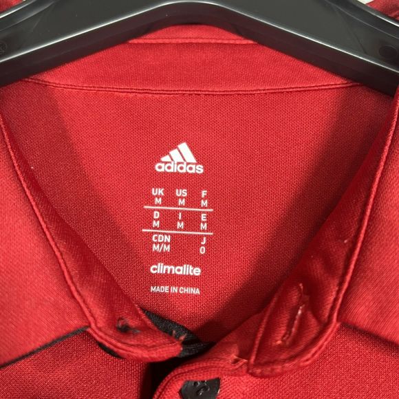 Adidas FC Bayern Munich Polo Shirt Men’s Medium Red Athletic GPS Soccer Jersey - Picture 7 of 9